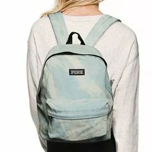 VS Pink Faded Denim Mini Backpack Purse